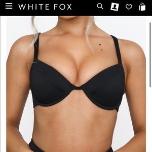 White fox Hiatus Bikini Top Black Rib